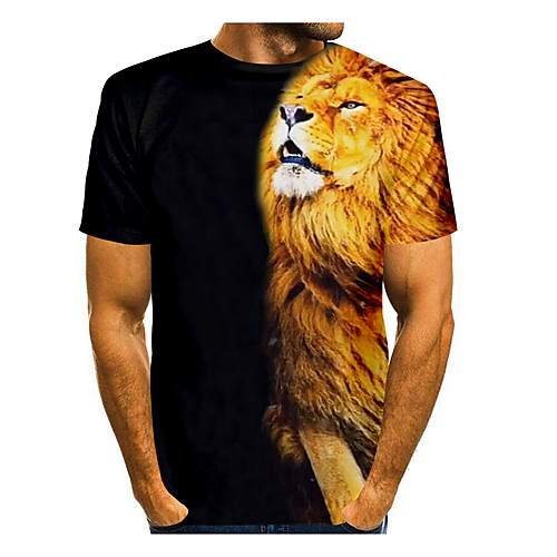 Men's T shirt 3D Print Lion Animal 3D Print Short Sleeve Daily Tops Casual Black
Men's T shirt 3D Print Lion Animal 3D Print Short Sleeve Daily Tops Casual Black