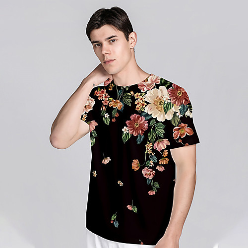 Men's T shirt 3D Print Floral Graphic Prints 3D Print Short Sleeve Daily Tops Casual Beach Black
Men's T shirt 3D Print Floral Graphic Prints 3D Print Short Sleeve Daily Tops Casual Beach Black