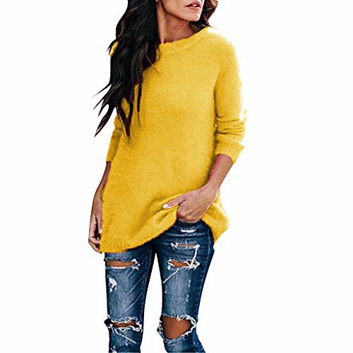 women pullover sweater jumper winter casual plus size solid round collar plush long sleeve knitwear tops blouse yellow
women pullover sweater jumper winter casual plus size solid round collar plush long sleeve knitwear tops blouse yellow