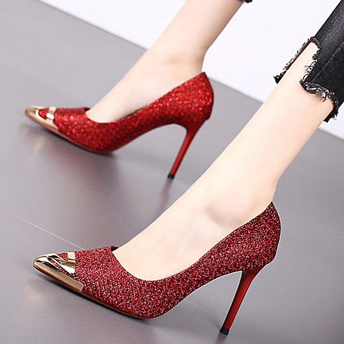 Women's Heels Pumps Pointed Toe Casual Daily Walking Shoes Microfiber Solid Colored Black Red Gold
Women's Heels Pumps Pointed Toe Casual Daily Walking Shoes Microfiber Solid Colored Black Red Gold