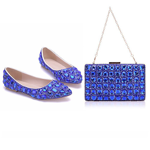 Women's Wedding Shoes Flat Heel Pointed Toe Wedding Flats Vintage Sexy Minimalism Wedding Party & Evening PU Rhinestone Crystal Sparkling Glitter Solid Colored Blue
Women's Wedding Shoes Flat Heel Pointed Toe Wedding Flats Vintage Sexy Minimalism Wedding Party & Evening PU Rhinestone Crystal Sparkling Glitter Solid Colored Blue