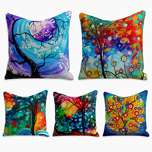 5 pcs Linen Pillow Cover, Floral&Plants Simple Casual Square Polyester Traditional Classic
5 pcs Linen Pillow Cover, Floral&Plants Simple Casual Square Polyester Traditional Classic