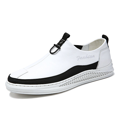 Men's Loafers & Slip-Ons Casual Daily Walking Shoes Leather Breathable Non-slipping Shock Absorbing White Black Color Block Fall Spring
Men's Loafers & Slip-Ons Casual Daily Walking Shoes Leather Breathable Non-slipping Shock Absorbing White Black Color Block Fall Spring