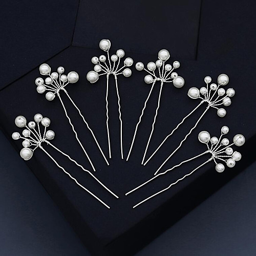 Headband Wedding Imitation Pearl / Alloy Headdress / Hair Stick with Faux Pearl / Split Joint 6pcs Wedding / Party / Evening Headpiece
Headband Wedding Imitation Pearl / Alloy Headdress / Hair Stick with Faux Pearl / Split Joint 6pcs Wedding / Party / Evening Headpiece