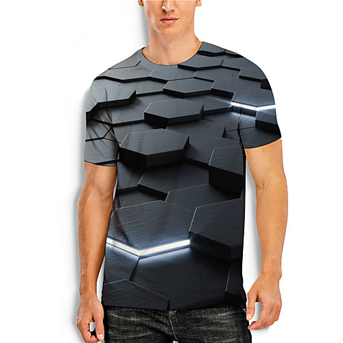 Men's T shirt 3D Print 3D Geometry 3D Print Short Sleeve Daily Tops Casual Gray
Men's T shirt 3D Print 3D Geometry 3D Print Short Sleeve Daily Tops Casual Gray