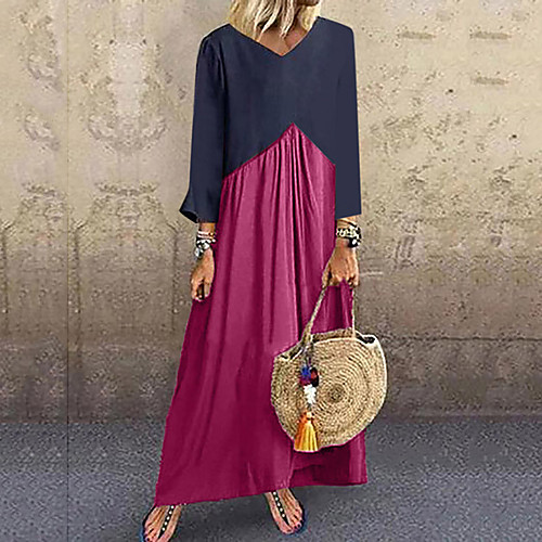 Women's Swing Dress Maxi long Dress Purple Army Green Khaki Light Blue Long Sleeve Color Block Patchwork Summer V Neck Elegant Casual 2021 S M L XL XXL
Women's Swing Dress Maxi long Dress Purple Army Green Khaki Light Blue Long Sleeve Color Block Patchwork Summer V Neck Elegant Casual 2021 S M L XL XXL