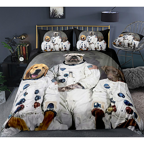 Space Dog Print 3-Piece Duvet Cover Set Hotel Bedding Sets Comforter Cover with Soft Lightweight Microfiber, Include 1 Duvet Cover, 2 Pillowcases for Double/Queen/King(1 Pillowcase for Twin/Single)
Space Dog Print 3-Piece Duvet Cover Set Hotel Bedding Sets Comforter Cover with Soft Lightweight Microfiber, Include 1 Duvet Cover, 2 Pillowcases for Double/Queen/King(1 Pillowcase for Twin/Single)