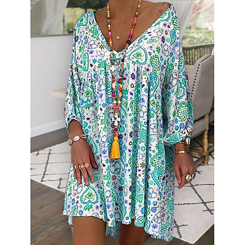 Women's T Shirt Dress Tee Dress Short Mini Dress Purple Yellow Light Blue 3/4 Length Sleeve Print Patchwork Print Summer V Neck Casual Vintage 2021 S M L XL XXL 3XL
Women's T Shirt Dress Tee Dress Short Mini Dress Purple Yellow Light Blue 3/4 Length Sleeve Print Patchwork Print Summer V Neck Casual Vintage 2021 S M L XL XXL 3XL