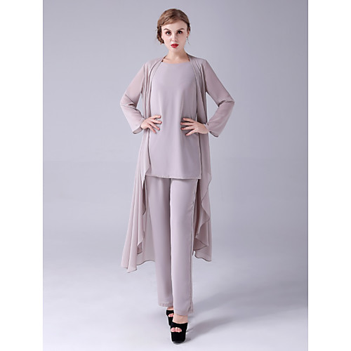 Two Piece Jumpsuits Mother of the Bride Dress Plus Size Elegant Jewel Neck Floor Length Chiffon Sleeveless with Tier 2021
Two Piece Jumpsuits Mother of the Bride Dress Plus Size Elegant Jewel Neck Floor Length Chiffon Sleeveless with Tier 2021