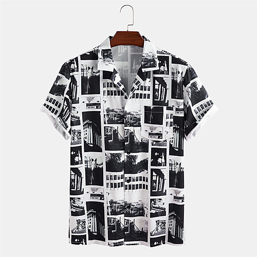 Men's Shirt Other Prints Lattice Button-Down Print Short Sleeve Daily Tops Casual Black
Men's Shirt Other Prints Lattice Button-Down Print Short Sleeve Daily Tops Casual Black