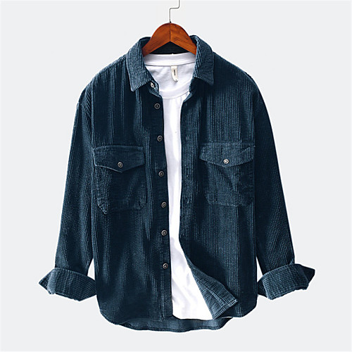 Men's Shirt non-printing Plain Button-Down Long Sleeve Daily Tops Corduroy Casual Black Blue Green
Men's Shirt non-printing Plain Button-Down Long Sleeve Daily Tops Corduroy Casual Black Blue Green