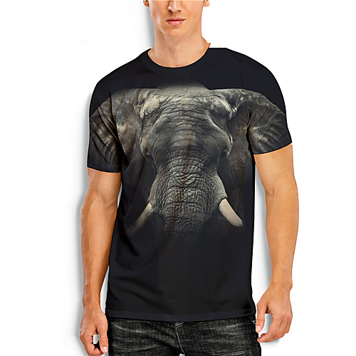 Men's T shirt 3D Print 3D Elephant Animal 3D Print Short Sleeve Daily Tops Casual Black
Men's T shirt 3D Print 3D Elephant Animal 3D Print Short Sleeve Daily Tops Casual Black