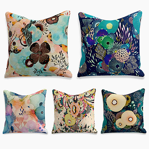 5 pcs Linen Pillow Cover, Floral&Plants Simple Casual Square Polyester Traditional Classic
5 pcs Linen Pillow Cover, Floral&Plants Simple Casual Square Polyester Traditional Classic