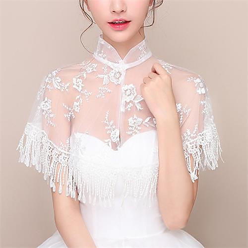 Sleeveless Shawls / Bridal Chinlon Wedding / Party / Evening Shawl & Wrap / Women's Wrap With Lace / Tassel
Sleeveless Shawls / Bridal Chinlon Wedding / Party / Evening Shawl & Wrap / Women's Wrap With Lace / Tassel