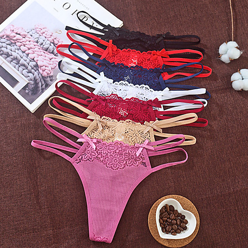 Women's 1 Piece Lace G-strings & Thongs Panties - Normal Low Waist White Black Red One-Size
Women's 1 Piece Lace G-strings & Thongs Panties - Normal Low Waist White Black Red One-Size