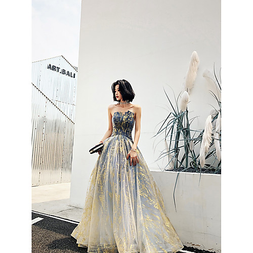A-Line Glittering Sexy Prom Formal Evening Dress Strapless Sleeveless Floor Length Tulle with Pleats Pattern / Print 2021
A-Line Glittering Sexy Prom Formal Evening Dress Strapless Sleeveless Floor Length Tulle with Pleats Pattern / Print 2021