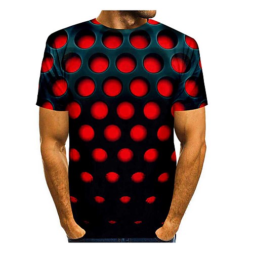 Men's T shirt 3D Print 3D Geometry 3D Print Short Sleeve Daily Tops Casual Red
Men's T shirt 3D Print 3D Geometry 3D Print Short Sleeve Daily Tops Casual Red