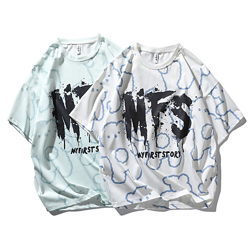 Men's T shirt Other Prints Graphic Prints Graffiti Print Short Sleeve Daily Tops Casual Beach White Light Green
Men's T shirt Other Prints Graphic Prints Graffiti Print Short Sleeve Daily Tops Casual Beach White Light Green