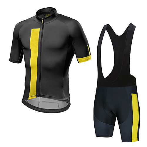 Men's Short Sleeve Cycling Jersey with Bib Shorts Elastane Black Bike Sports Clothing Apparel
Men's Short Sleeve Cycling Jersey with Bib Shorts Elastane Black Bike Sports Clothing Apparel