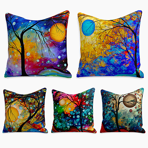 5 pcs Linen Pillow Cover, Floral&Plants Simple Casual Square Polyester Traditional Classic
5 pcs Linen Pillow Cover, Floral&Plants Simple Casual Square Polyester Traditional Classic