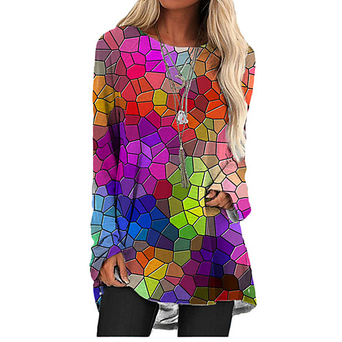 Women's T Shirt Dress Tee Dress Short Mini Dress Rainbow Long Sleeve Print Color Block Print Fall Spring Round Neck 3D Print Casual 3D Print S M L XL XXL 3XL
Women's T Shirt Dress Tee Dress Short Mini Dress Rainbow Long Sleeve Print Color Block Print Fall Spring Round Neck 3D Print Casual 3D Print S M L XL XXL 3XL