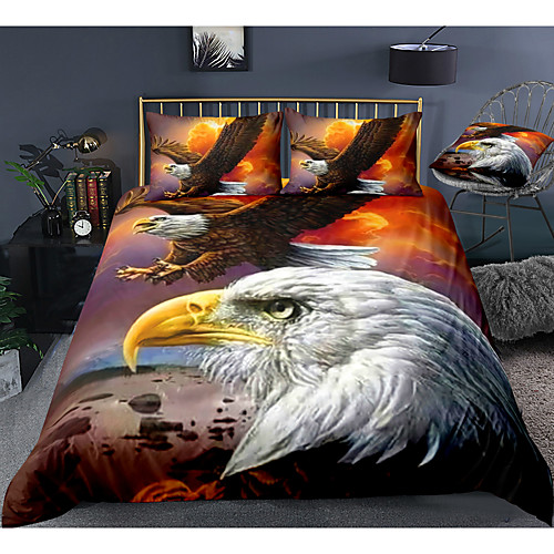 Eagle Print 3-Piece Duvet Cover Set Hotel Bedding Sets Comforter Cover with Soft Lightweight Microfiber, Include 1 Duvet Cover, 2 Pillowcases for Double/Queen/King(1 Pillowcase for Twin/Single)
Eagle Print 3-Piece Duvet Cover Set Hotel Bedding Sets Comforter Cover with Soft Lightweight Microfiber, Include 1 Duvet Cover, 2 Pillowcases for Double/Queen/King(1 Pillowcase for Twin/Single)