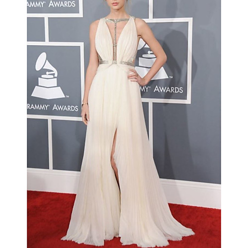 A-Line Celebrity Style Sexy Prom Formal Evening Dress V Neck Sleeveless Floor Length Chiffon with Pleats Split 2021
A-Line Celebrity Style Sexy Prom Formal Evening Dress V Neck Sleeveless Floor Length Chiffon with Pleats Split 2021