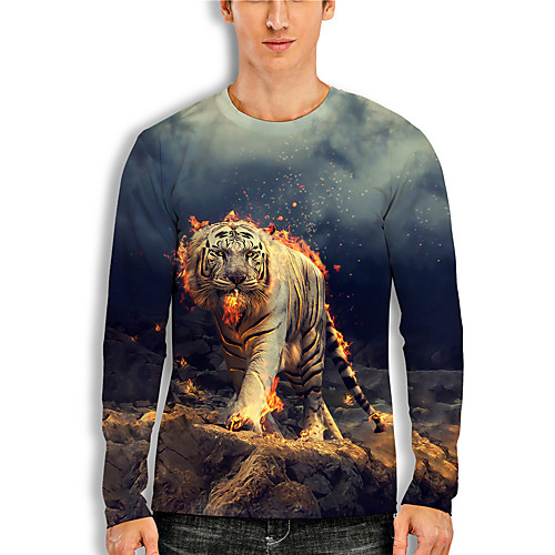 Men's T shirt 3D Print 3D Tiger Animal 3D Print Long Sleeve Daily Tops Casual Gray
Men's T shirt 3D Print 3D Tiger Animal 3D Print Long Sleeve Daily Tops Casual Gray
