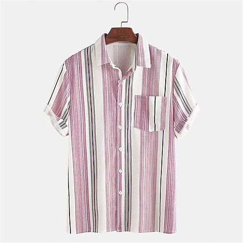 Men's Shirt Other Prints Striped Button-Down Print Short Sleeve Daily Tops Casual Blushing Pink
Men's Shirt Other Prints Striped Button-Down Print Short Sleeve Daily Tops Casual Blushing Pink