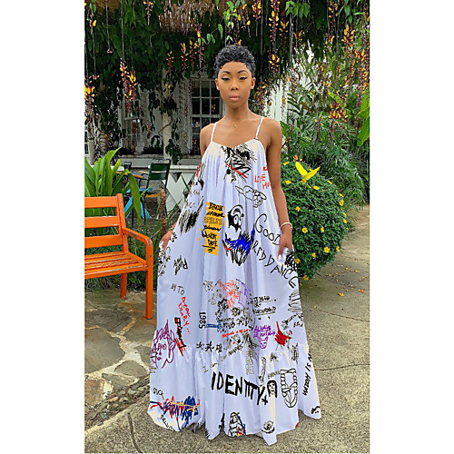 Women's Strap Dress Maxi long Dress White Sleeveless Print Letter Patchwork Print Summer Casual Sexy 2021 S M L XL XXL
Women's Strap Dress Maxi long Dress White Sleeveless Print Letter Patchwork Print Summer Casual Sexy 2021 S M L XL XXL