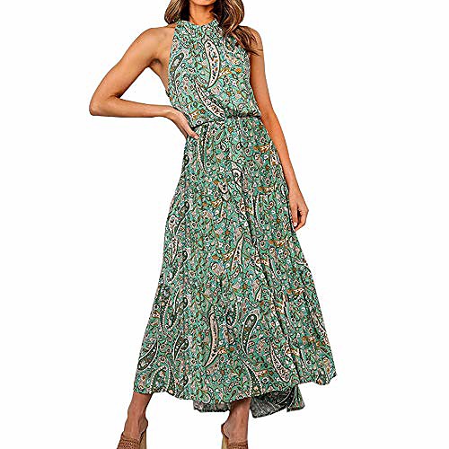 Women's Casual Dresses Long Maxi Dress Sleeveless High Waist Flowers Boho Casual Casual Beach Dress Summer Dresses Long Dresses (S, U-Green)
Women's Casual Dresses Long Maxi Dress Sleeveless High Waist Flowers Boho Casual Casual Beach Dress Summer Dresses Long Dresses (S, U-Green)