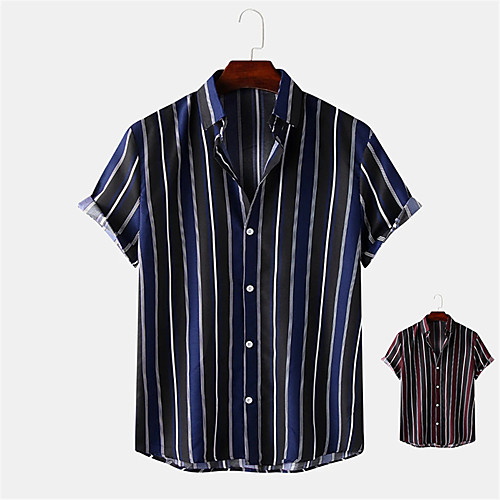 Men's Shirt Other Prints Striped Button-Down Print Short Sleeve Daily Tops Casual Blue Wine
Men's Shirt Other Prints Striped Button-Down Print Short Sleeve Daily Tops Casual Blue Wine