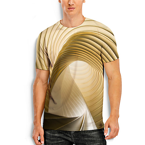Men's T shirt 3D Print Striped 3D Geometry 3D Print Short Sleeve Daily Tops Casual Yellow
Men's T shirt 3D Print Striped 3D Geometry 3D Print Short Sleeve Daily Tops Casual Yellow