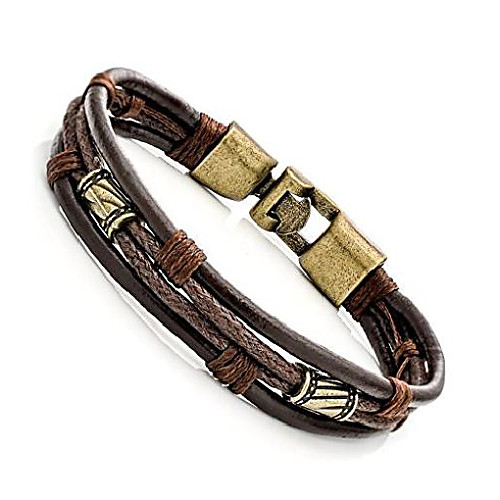 Steel Mens Vintage Genuine Leather Charm Braided Wrist Cuff Band Brown Rope Bracelet Bangle (Brown-style A)
Steel Mens Vintage Genuine Leather Charm Braided Wrist Cuff Band Brown Rope Bracelet Bangle (Brown-style A)