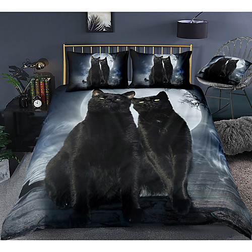 3D Cat Print 3-Piece Duvet Cover Set Hotel Bedding Sets Comforter Cover with Soft Lightweight Microfiber, Include 1 Duvet Cover, 2 Pillowcases for Double/Queen/King(1 Pillowcase for Twin/Single)
3D Cat Print 3-Piece Duvet Cover Set Hotel Bedding Sets Comforter Cover with Soft Lightweight Microfiber, Include 1 Duvet Cover, 2 Pillowcases for Double/Queen/King(1 Pillowcase for Twin/Single)