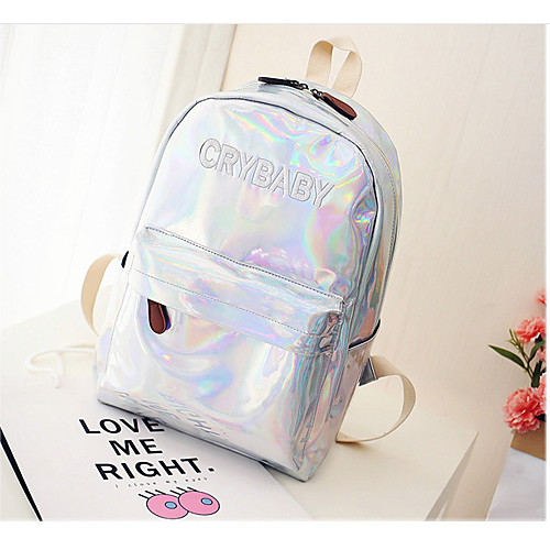 Unisex PU School Bag Large Capacity Zipper Solid Color Floral Print Daily Outdoor Black Blue Blushing Pink Silver
Unisex PU School Bag Large Capacity Zipper Solid Color Floral Print Daily Outdoor Black Blue Blushing Pink Silver