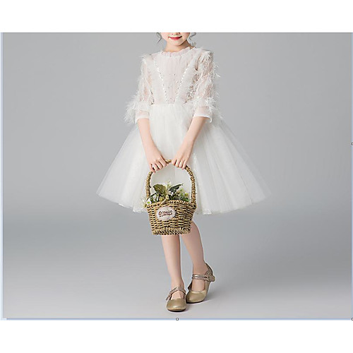 Princess Above Knee Event / Party / Homecoming Flower Girl Dresses - Lace / Tulle Half Sleeve Jewel Neck with Lace / Solid
Princess Above Knee Event / Party / Homecoming Flower Girl Dresses - Lace / Tulle Half Sleeve Jewel Neck with Lace / Solid