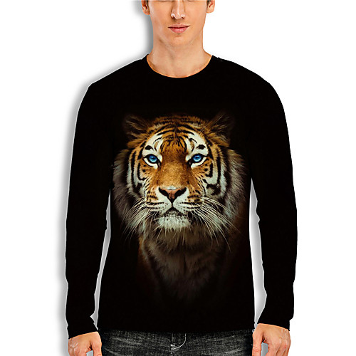 Men's T shirt 3D Print 3D Tiger Animal 3D Print Long Sleeve Daily Tops Casual Black
Men's T shirt 3D Print 3D Tiger Animal 3D Print Long Sleeve Daily Tops Casual Black