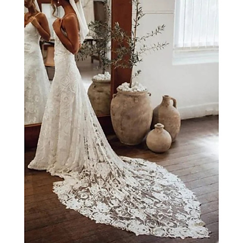 Sheath / Column Wedding Dresses V Neck Court Train Lace Sleeveless Simple Beach with Appliques 2021
Sheath / Column Wedding Dresses V Neck Court Train Lace Sleeveless Simple Beach with Appliques 2021