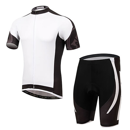 Men's Short Sleeve Cycling Jersey with Bib Shorts Elastane White Bike Sports Clothing Apparel
Men's Short Sleeve Cycling Jersey with Bib Shorts Elastane White Bike Sports Clothing Apparel