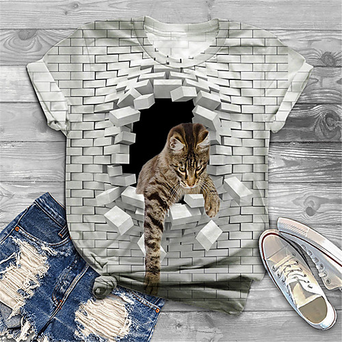 Women's Plus Size Print Cat Graphic 3D T shirt Large Size Round Neck Short Sleeve Tops Big Size
Women's Plus Size Print Cat Graphic 3D T shirt Large Size Round Neck Short Sleeve Tops Big Size