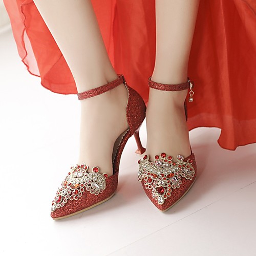 Women's Wedding Shoes Stiletto Heel Pointed Toe Wedding Pumps Wedding Party & Evening PU Synthetics Red Gold Silver
Women's Wedding Shoes Stiletto Heel Pointed Toe Wedding Pumps Wedding Party & Evening PU Synthetics Red Gold Silver