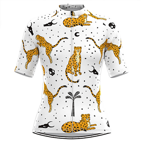 Women's Short Sleeve Cycling Jersey White Leopard Bike Top Mountain Bike MTB Road Bike Cycling Breathable Quick Dry Sports Clothing Apparel / Stretchy / Athleisure
Women's Short Sleeve Cycling Jersey White Leopard Bike Top Mountain Bike MTB Road Bike Cycling Breathable Quick Dry Sports Clothing Apparel / Stretchy / Athleisure