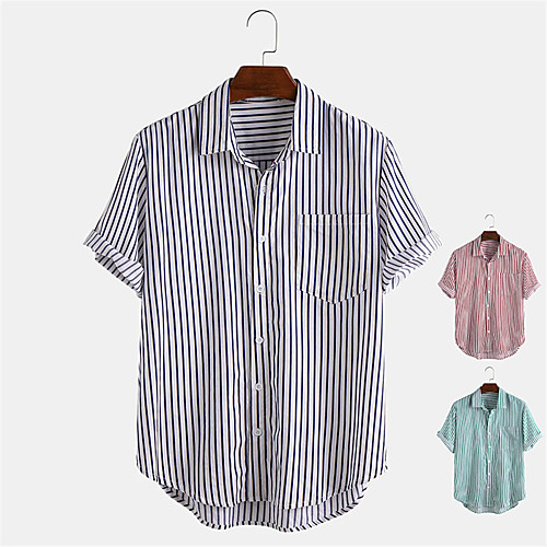 Men's Shirt Other Prints Striped Button-Down Print Short Sleeve Daily Tops Casual Blue Red Green
Men's Shirt Other Prints Striped Button-Down Print Short Sleeve Daily Tops Casual Blue Red Green