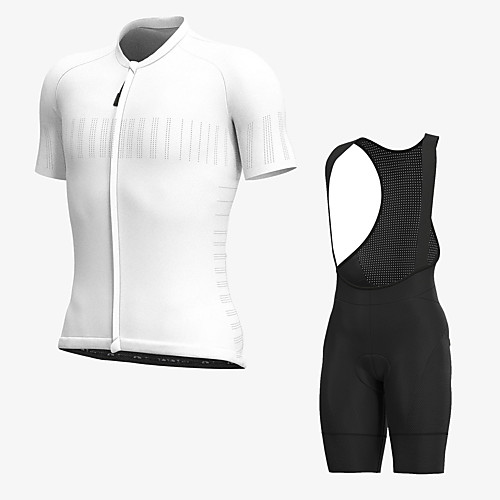 Men's Short Sleeve Cycling Jersey with Bib Shorts Elastane White Bike Sports Clothing Apparel
Men's Short Sleeve Cycling Jersey with Bib Shorts Elastane White Bike Sports Clothing Apparel