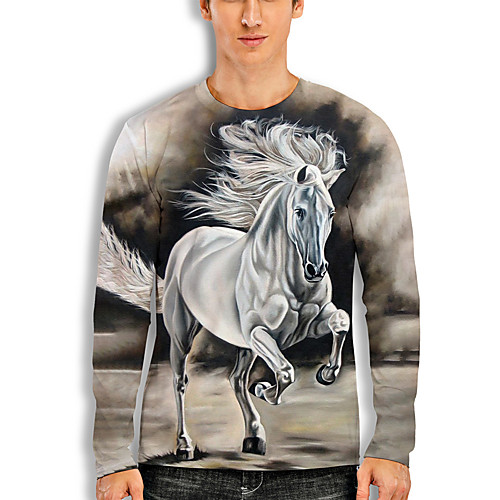 Men's T shirt 3D Print Graphic 3D Animal Print Long Sleeve Casual Tops Cartoon Classic Gray
Men's T shirt 3D Print Graphic 3D Animal Print Long Sleeve Casual Tops Cartoon Classic Gray