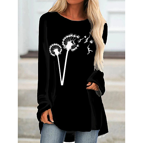 Women's T Shirt Dress Tee Dress Short Mini Dress Black Long Sleeve Floral Print Color Block Print Fall Spring Round Neck Casual 2021 S M L XL XXL 3XL
Women's T Shirt Dress Tee Dress Short Mini Dress Black Long Sleeve Floral Print Color Block Print Fall Spring Round Neck Casual 2021 S M L XL XXL 3XL