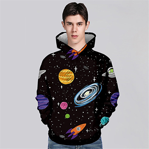Men's Pullover Hoodie Sweatshirt Universe Graphic Prints Print Sports & Outdoor Daily 3D Print Casual Hoodies Sweatshirts Black
Men's Pullover Hoodie Sweatshirt Universe Graphic Prints Print Sports & Outdoor Daily 3D Print Casual Hoodies Sweatshirts Black