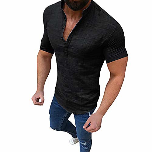 men linen henley shirts casual standard fit short sleeve basic summer beach yoga top blouse tee
men linen henley shirts casual standard fit short sleeve basic summer beach yoga top blouse tee
