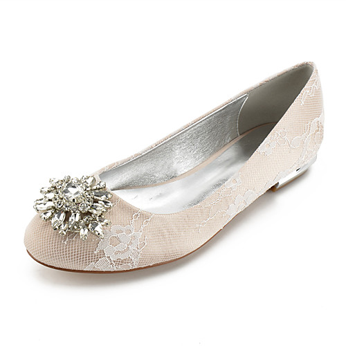 Women's Wedding Shoes Flat Heel Round Toe Wedding Flats Classic Sweet Wedding Party & Evening Lace Rhinestone Crystal Solid Colored White Champagne Ivory
Women's Wedding Shoes Flat Heel Round Toe Wedding Flats Classic Sweet Wedding Party & Evening Lace Rhinestone Crystal Solid Colored White Champagne Ivory